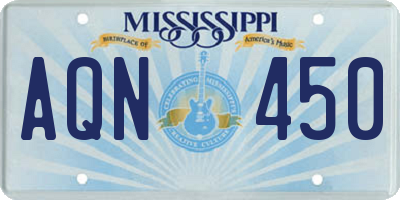 MS license plate AQN450