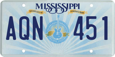 MS license plate AQN451