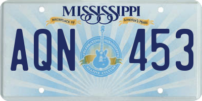 MS license plate AQN453