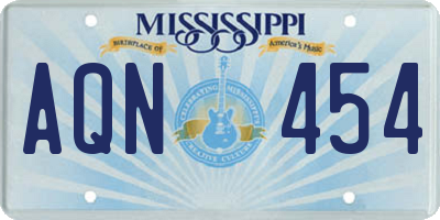 MS license plate AQN454