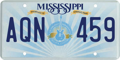 MS license plate AQN459