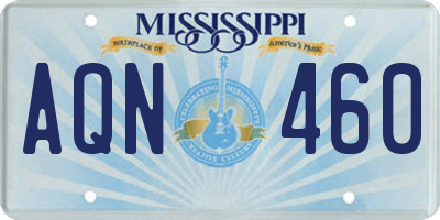 MS license plate AQN460