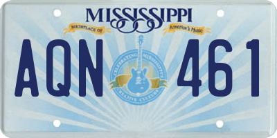 MS license plate AQN461
