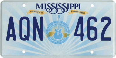 MS license plate AQN462