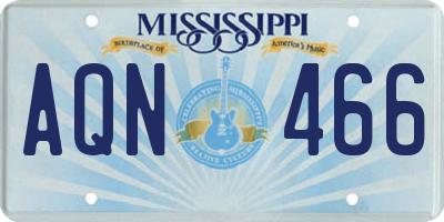 MS license plate AQN466