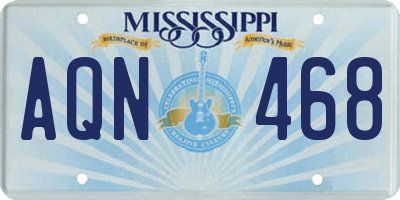 MS license plate AQN468