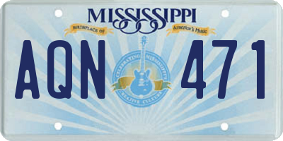 MS license plate AQN471