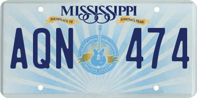 MS license plate AQN474