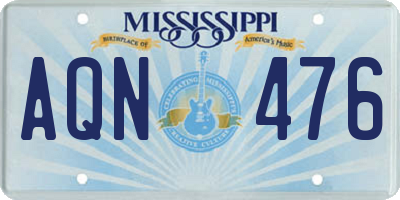MS license plate AQN476