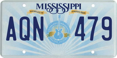 MS license plate AQN479