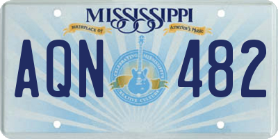 MS license plate AQN482