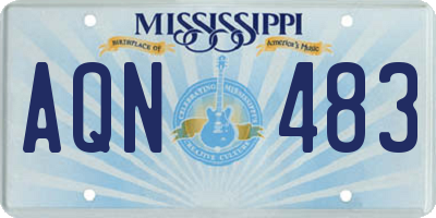 MS license plate AQN483