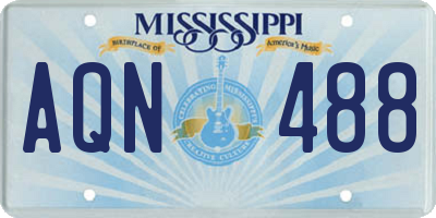 MS license plate AQN488
