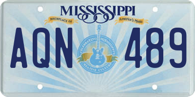 MS license plate AQN489