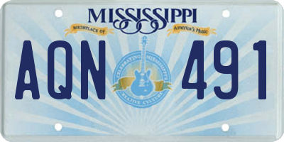 MS license plate AQN491