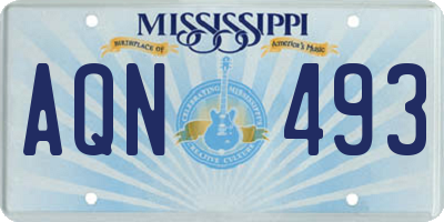 MS license plate AQN493
