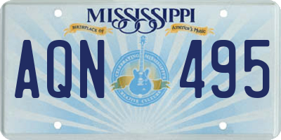 MS license plate AQN495