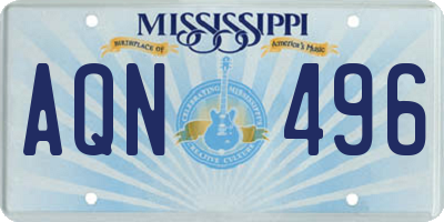 MS license plate AQN496
