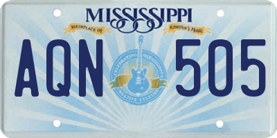 MS license plate AQN505