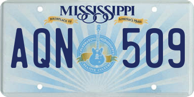 MS license plate AQN509