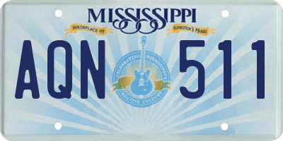 MS license plate AQN511