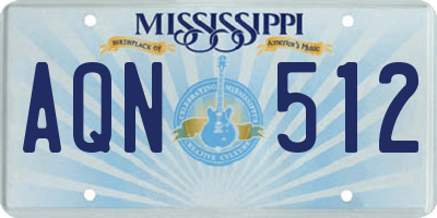 MS license plate AQN512