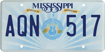 MS license plate AQN517
