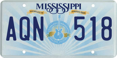 MS license plate AQN518