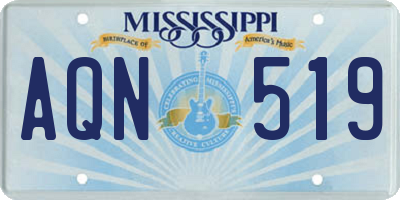 MS license plate AQN519