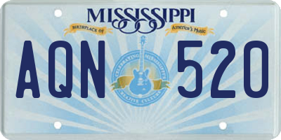 MS license plate AQN520