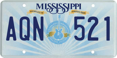 MS license plate AQN521