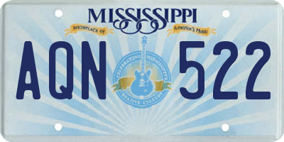 MS license plate AQN522