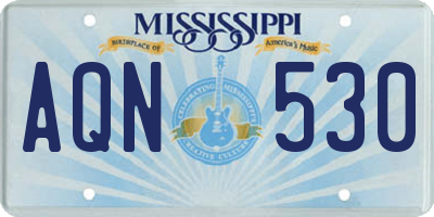 MS license plate AQN530