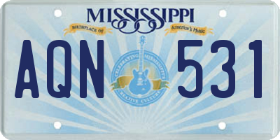 MS license plate AQN531