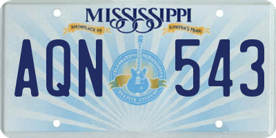 MS license plate AQN543