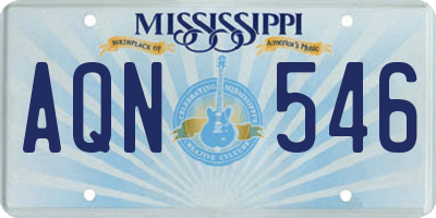MS license plate AQN546