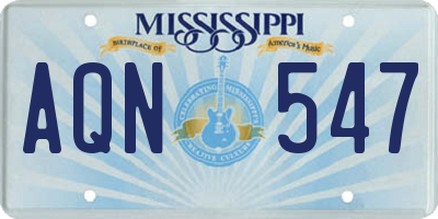 MS license plate AQN547