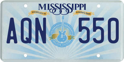 MS license plate AQN550