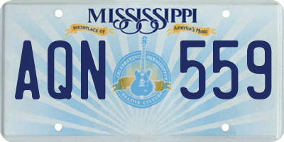 MS license plate AQN559