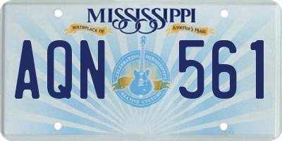 MS license plate AQN561