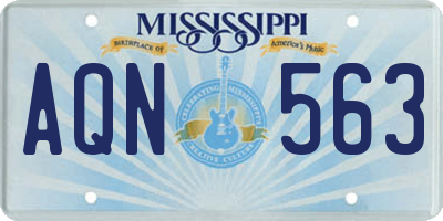 MS license plate AQN563