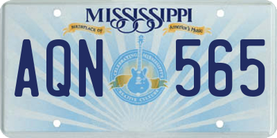 MS license plate AQN565