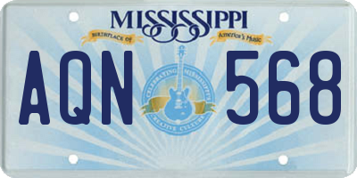 MS license plate AQN568