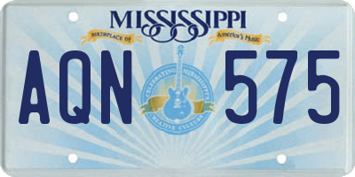 MS license plate AQN575
