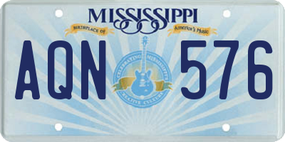 MS license plate AQN576