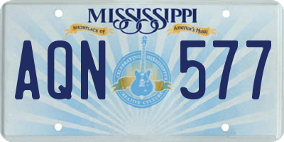 MS license plate AQN577