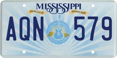 MS license plate AQN579