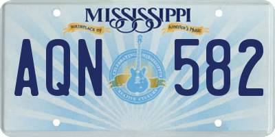 MS license plate AQN582