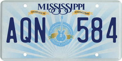 MS license plate AQN584