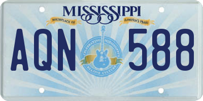 MS license plate AQN588